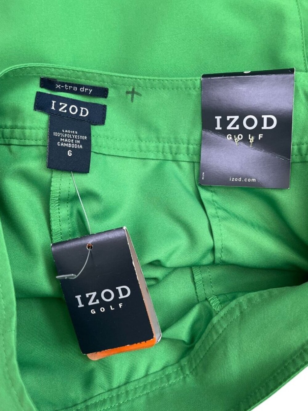 IZOD Golf Bright Green Skort Size 6 Extra Dry Microfiber Athletic Skirt - Picture 5 of 6